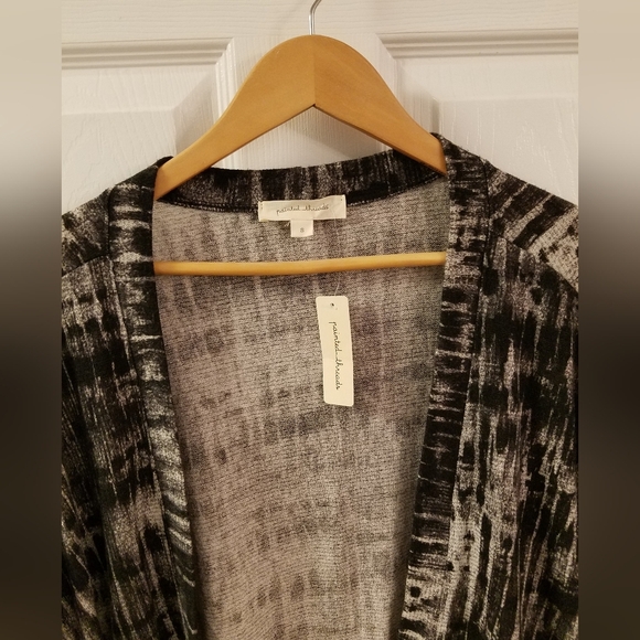 NWT Painted Threads Women's Open Cardigan 3/4 Dolman  Sleeves Black Gray Small - Picture 4 of 10